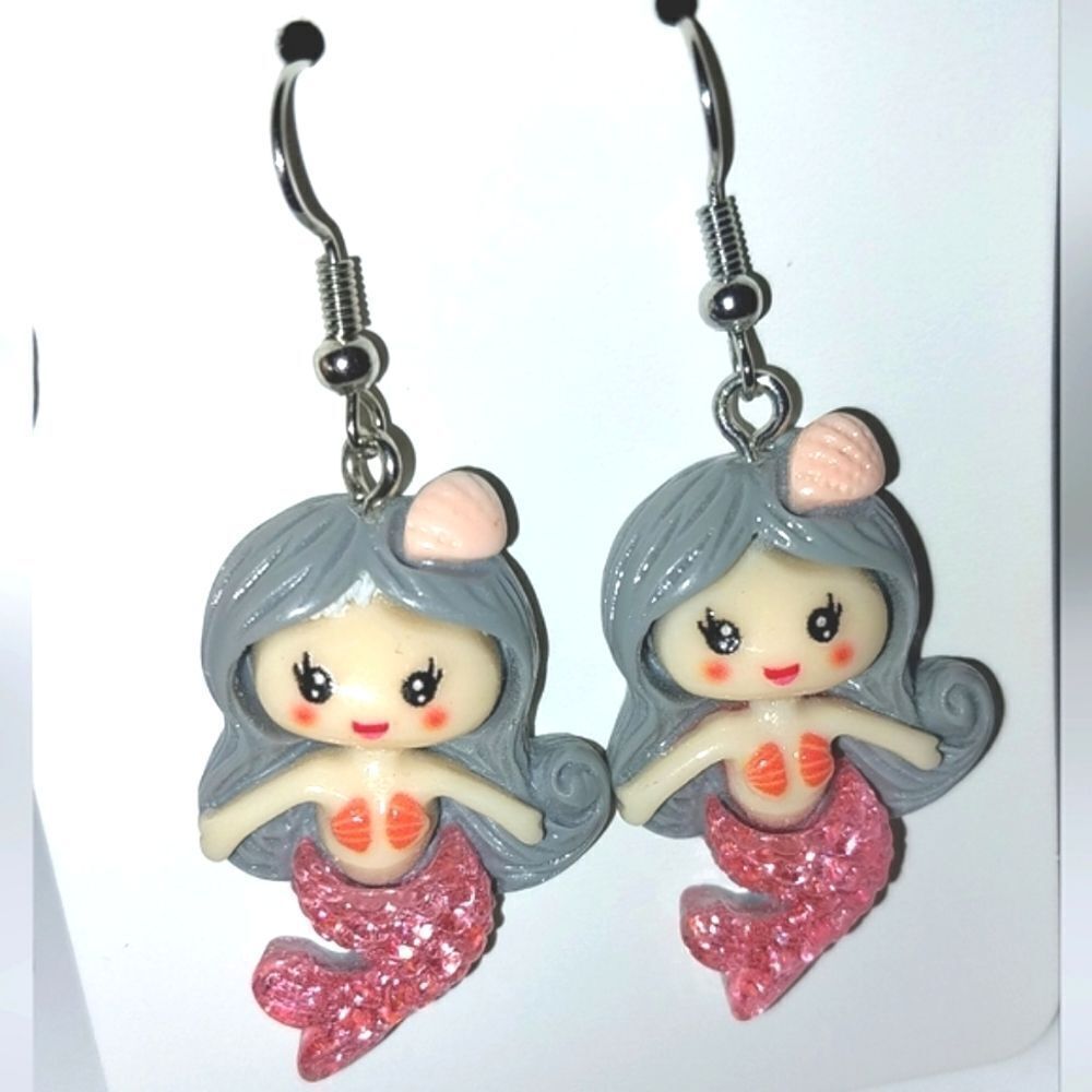 Super cute anime mermaid earrings To For Adults And Kids
